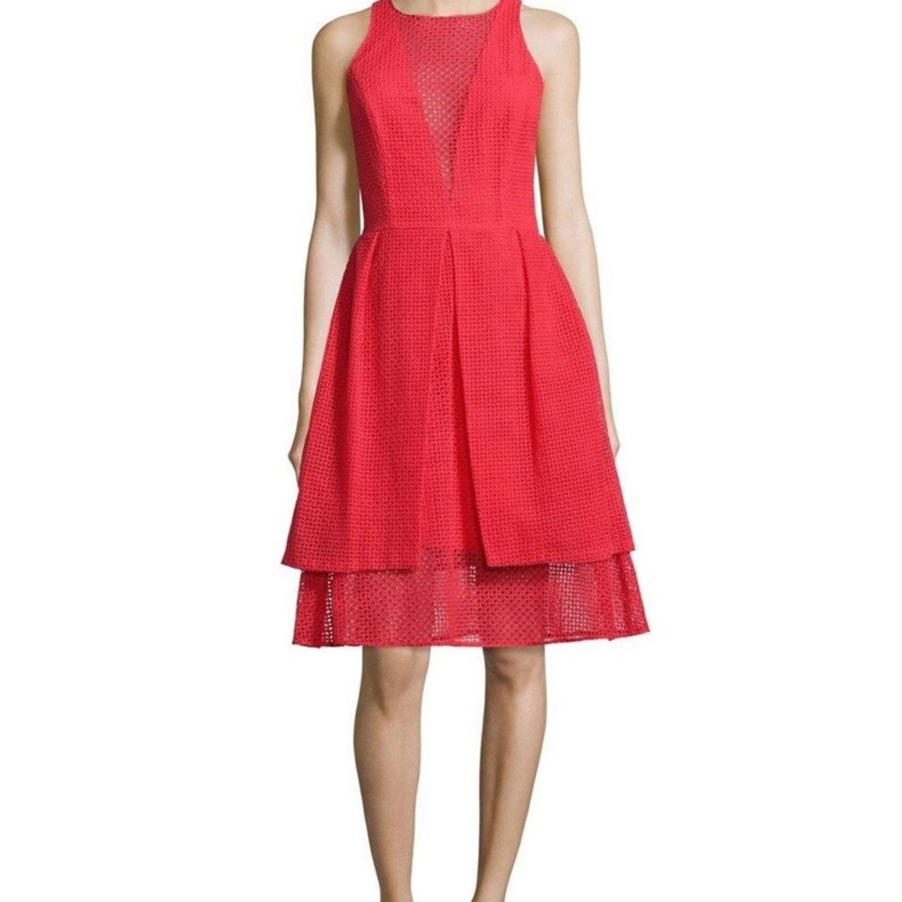 Sachin & Babi Red Eyelet Sheath Dress size 4